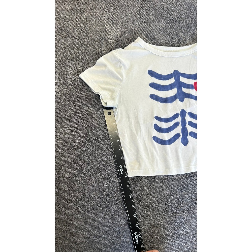 Wild Fable White Skeleton Ribcage Heart Graphic Baby Tee Crop Top Medium